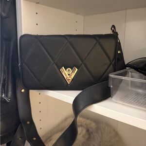 Valentino Orlandi Black Quilted Crossbody Bag